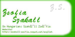 zsofia szakall business card